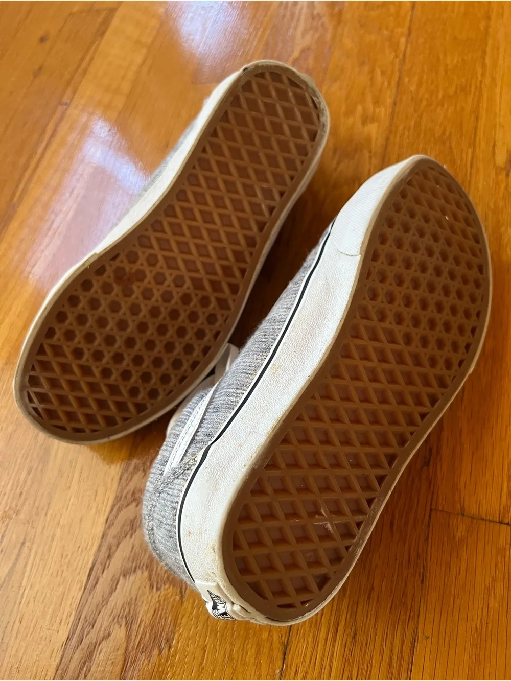 Vans gray corduroy Old Skool with white stripe